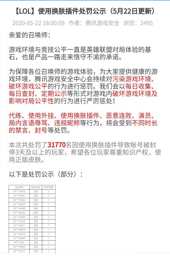 3万多名英雄联盟玩家被封号理由是一样的